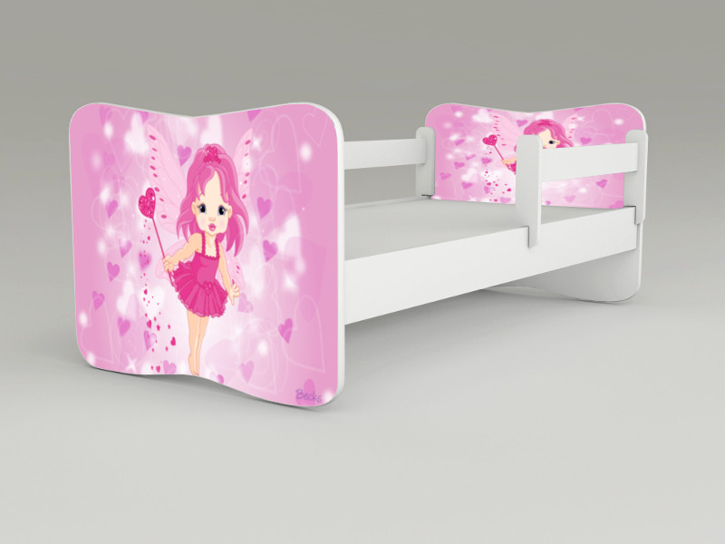 Detská posteľ s odnímateľnými zábranami Víla fly